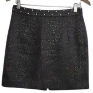 VERO MODA Black Savior silver metallic threads studded mini skirt